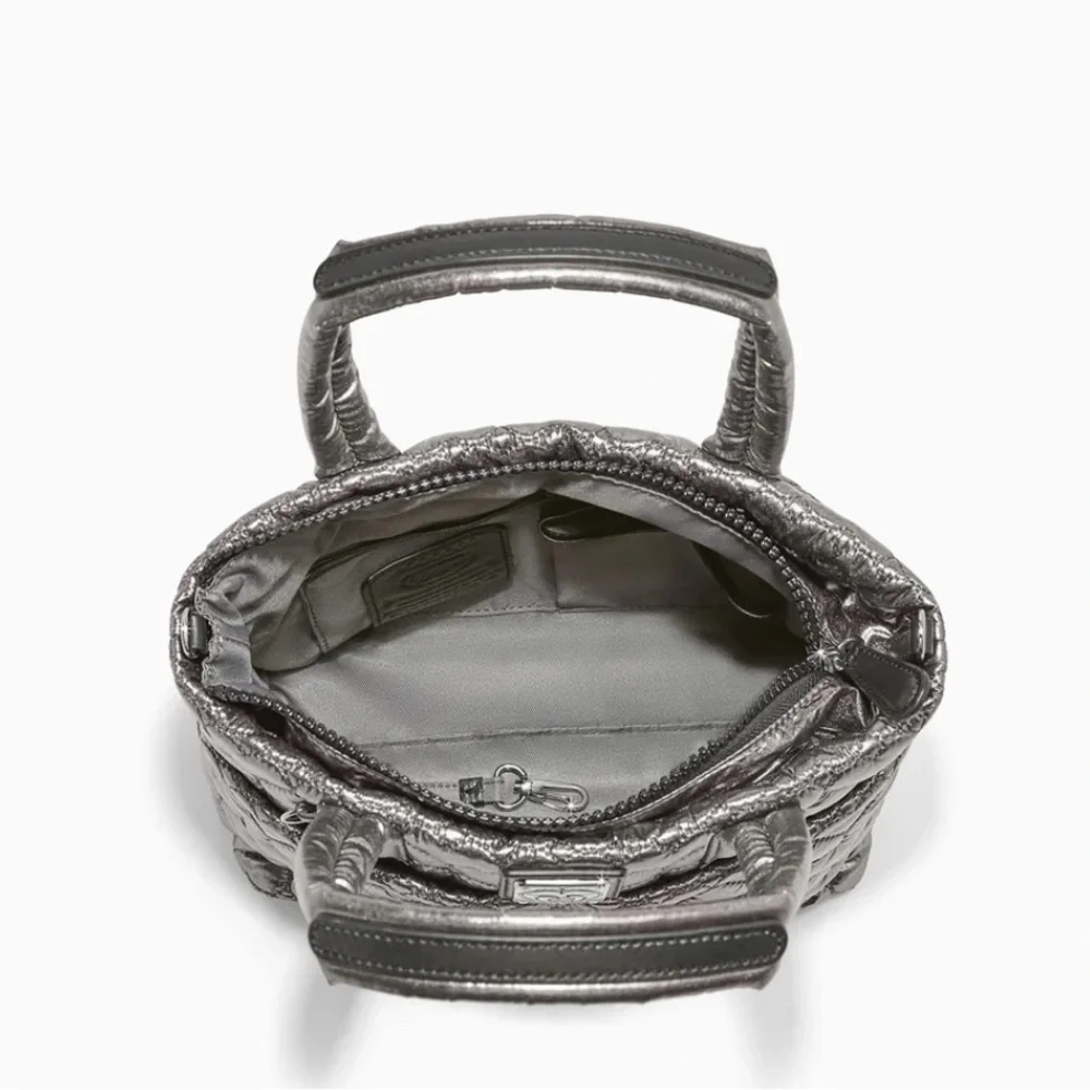 Brighton Metallic Silver Quilted Satchel